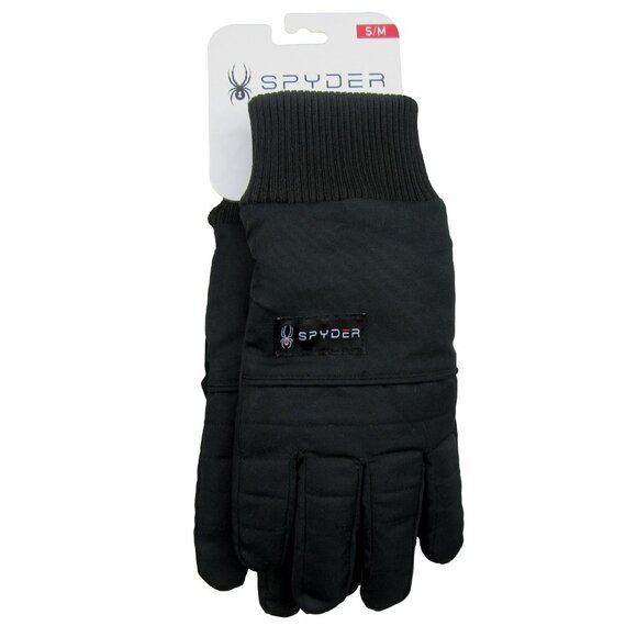 Spyder Insulated Ski Winter Sports Black Gloves Women's Size Small / Medium NEW - Picture 1 of 15